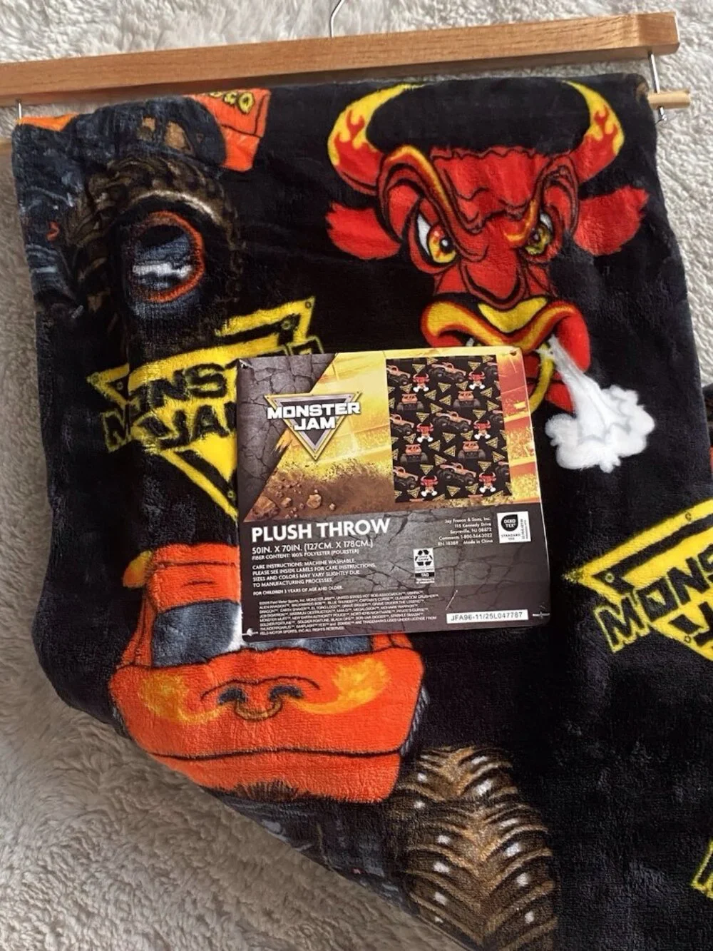 Monster Jam Soft El Toro Loco Plush Throw Blanket 50